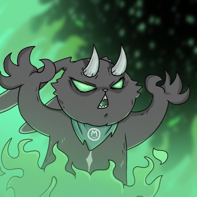 Meka going feral in a storm of green fire